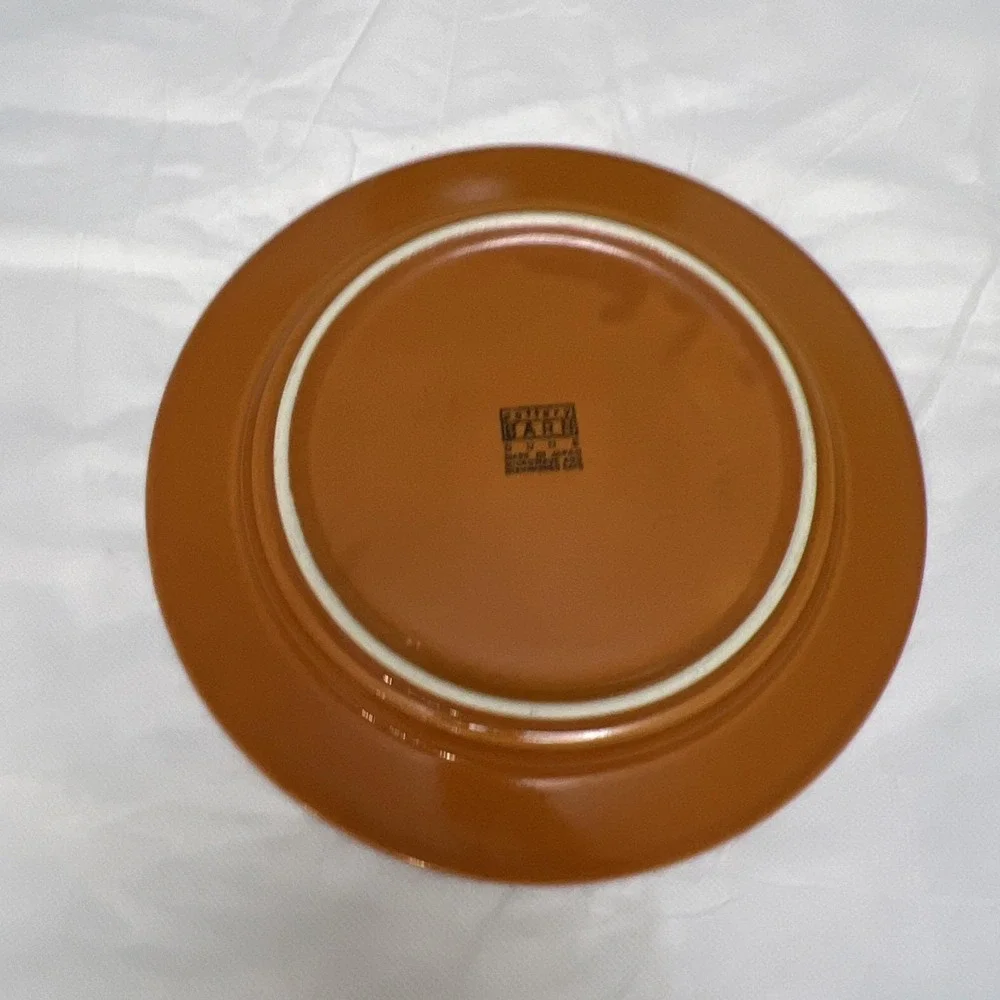 Vtg Pottery Barn Dune Persimmon Dinner Plates 2 MCM Boho Replacement